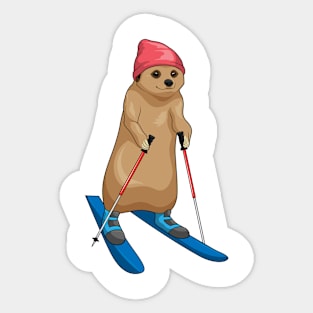 Meerkat Skier Ski Sticker